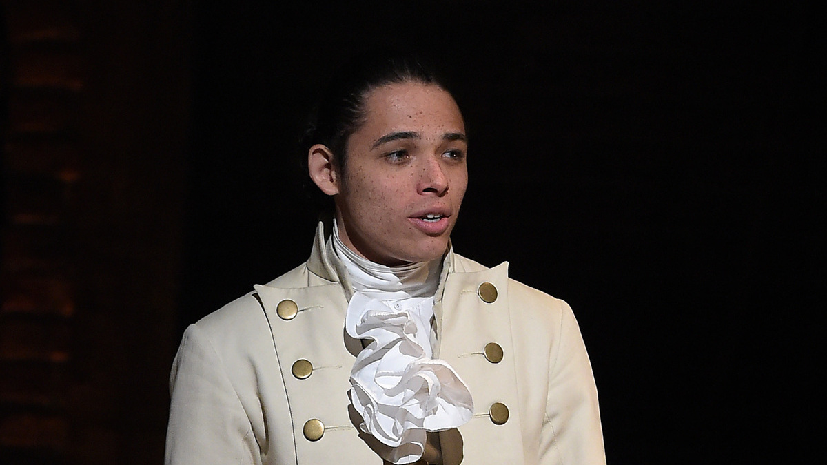 NEW YORK, NY - FEBRUARY 15:  Anthony Ramos performs on stage during "Hamilton" GRAMMY performance for The 58th GRAMMY Awards at Richard Rodgers Theater on February 15, 2016 in New York City.