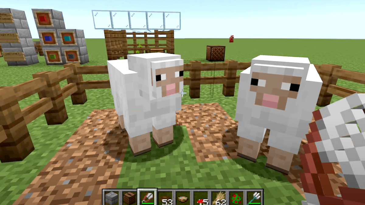 A pair of sheep from Minecraft