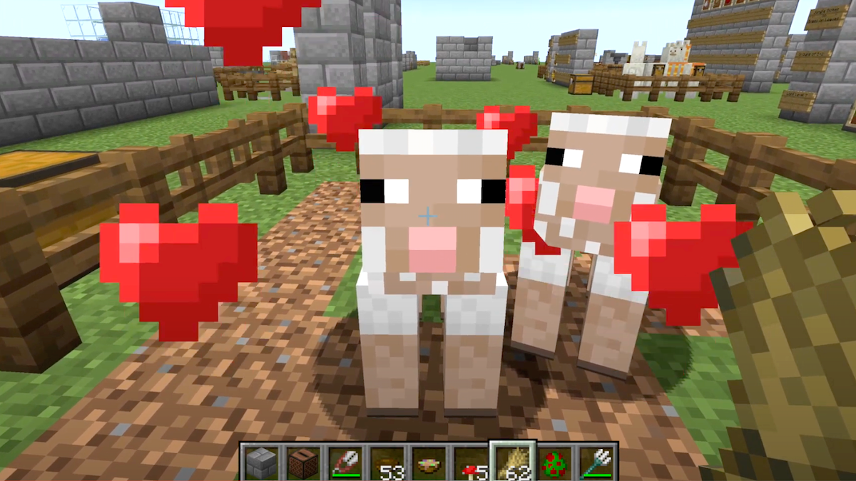 A pair of sheep from Minecraft