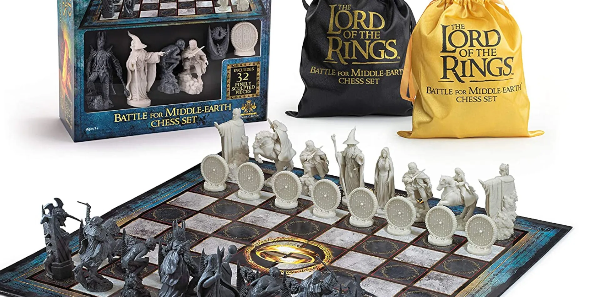 lotr Noble Collection Lord of The Rings Chess Set Battle for Middle Earth 