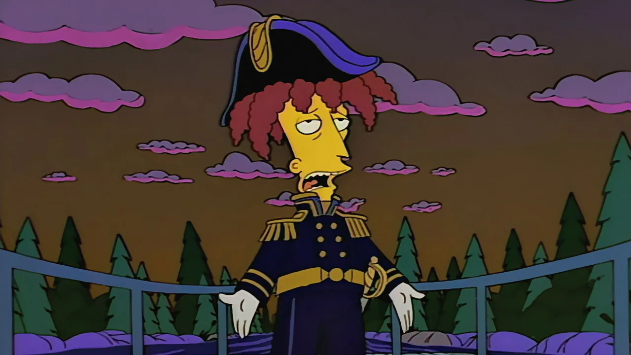Sideshow Bob is wearing a military uniform in The Simpsons. 