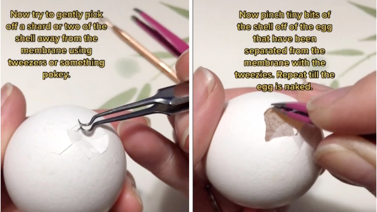 egg peeling challenge