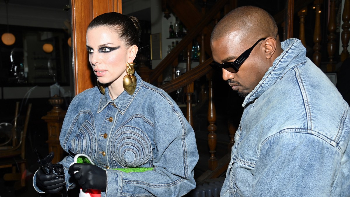 Julia Fox and Kanye West attend Paris Fashion Week