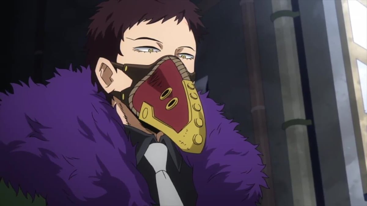 Kai Chisaki (Overhaul) wearing his mask in season 4 of My Hero Academia.