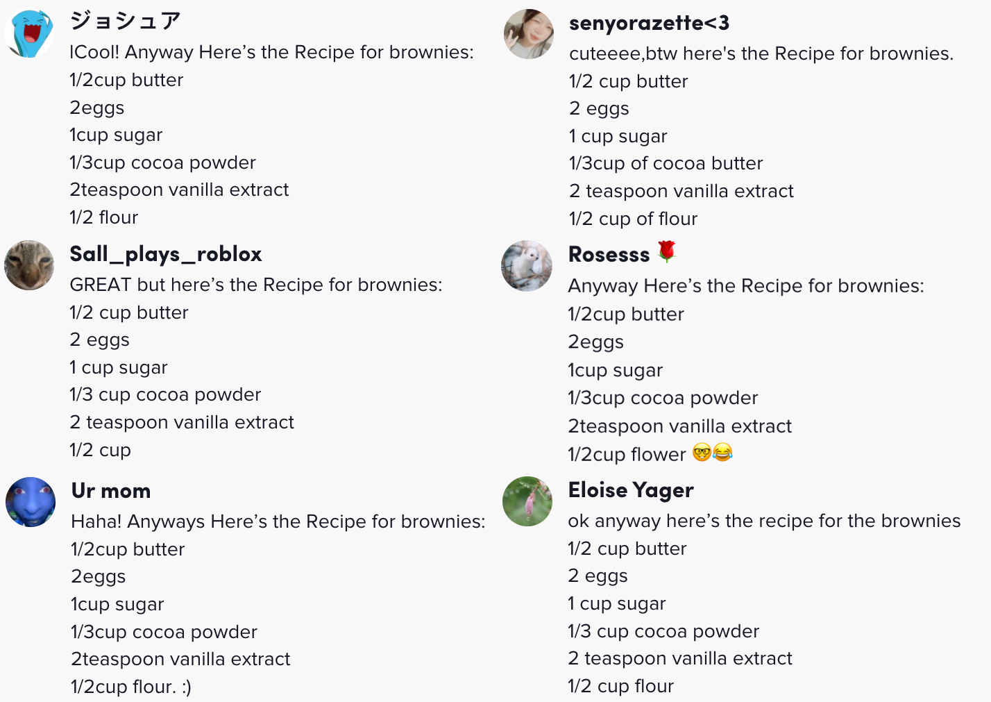 TikTok brownie recipe