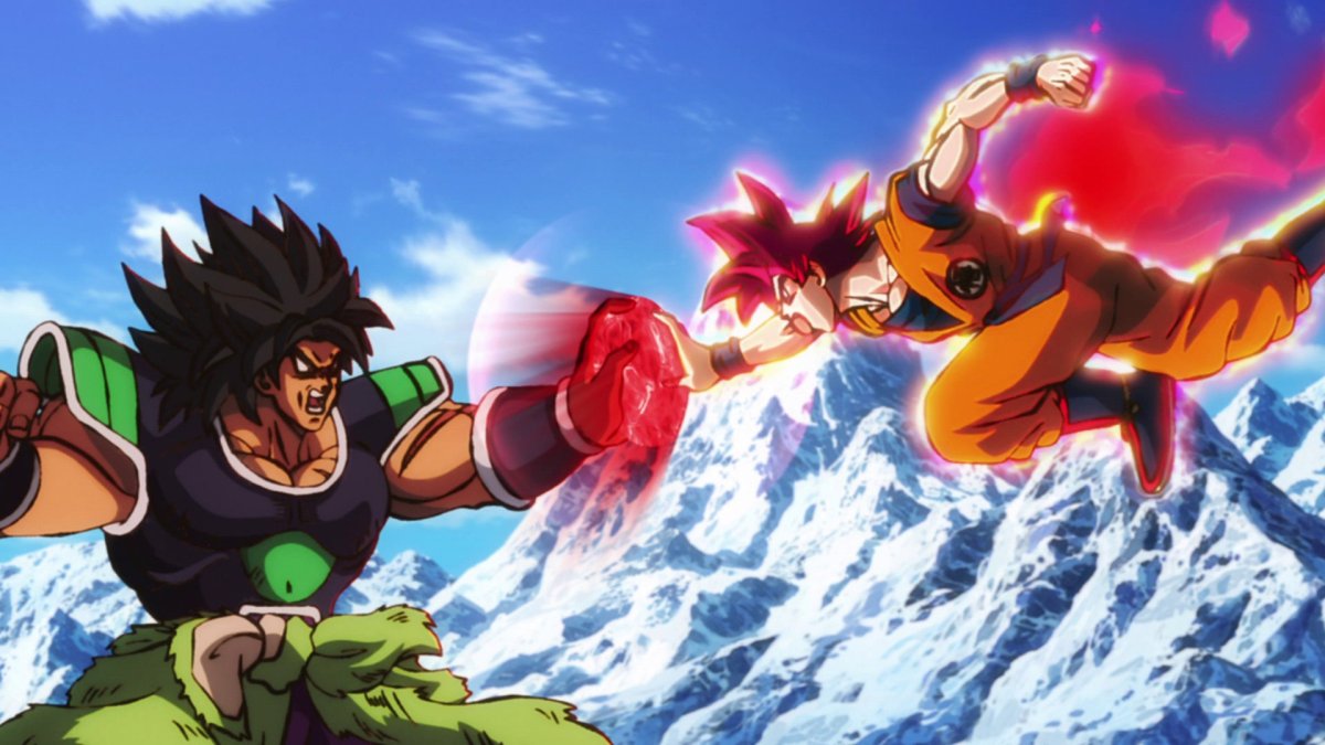 Broly fighting Goku
