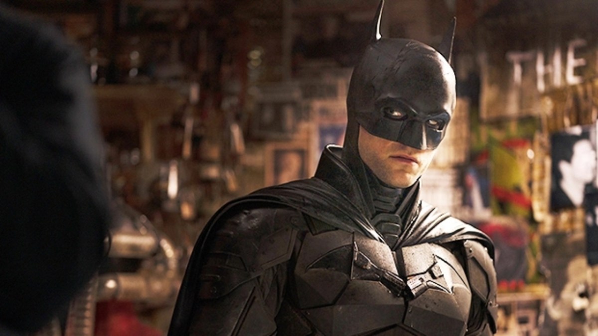 Robert Pattinson in character as the Reeves Batman
