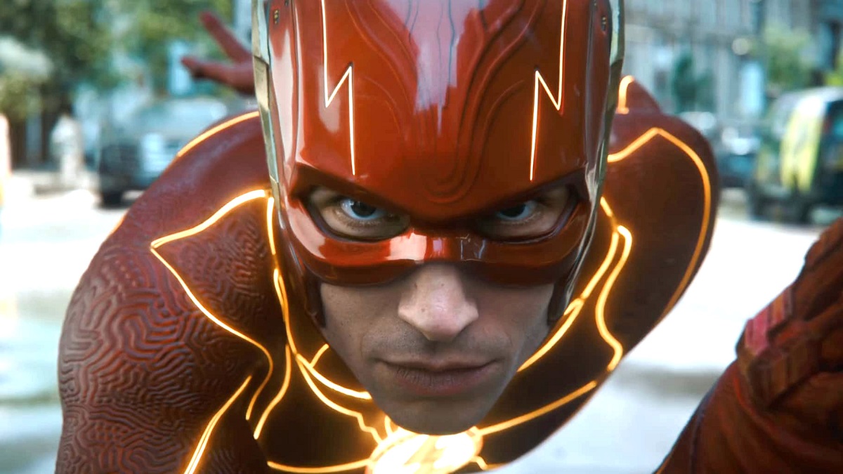 Ezra Miller in-character as the Flash