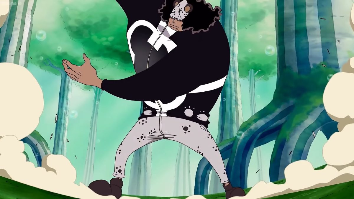 Kuma fazendo os Chapéus de Palha desaparecerem em One Piece