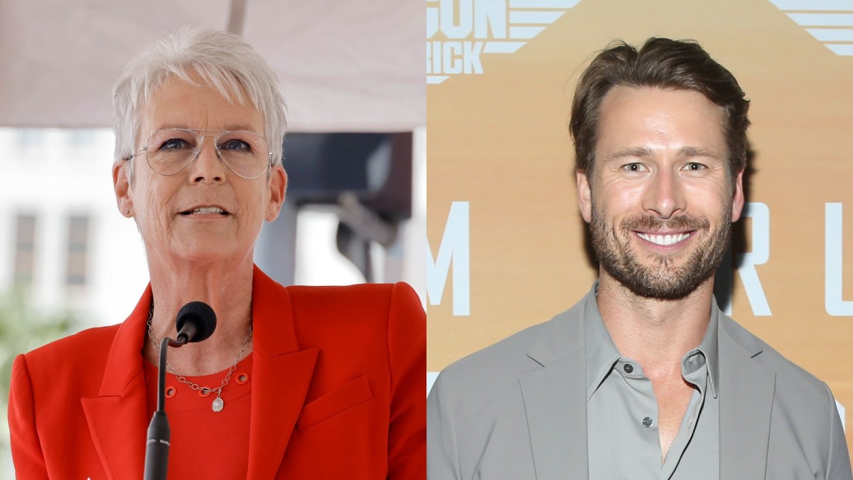 Jamie Lee Curtis and Glen Powell