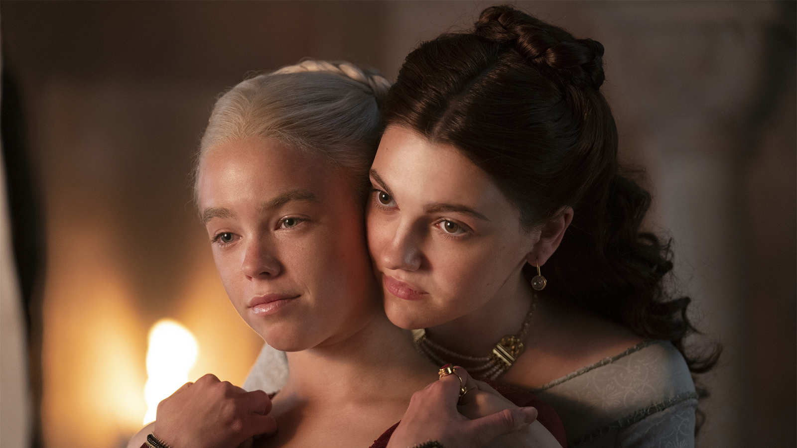 Milly Alcock as young Rhaenyra and Emily Carey as young Alicent in HBO’s ‘House of the Dragon’