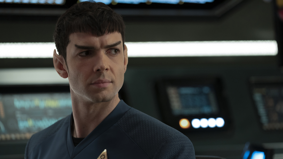 Ethan Peck as Spock of the Paramount+ original series STAR TREK: STRANGE NEW WORLDS
