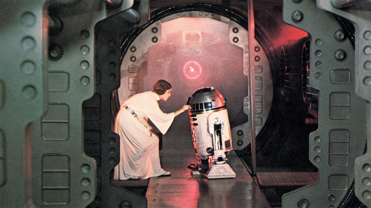 Star Wars scene with Princess Leia and R2D2