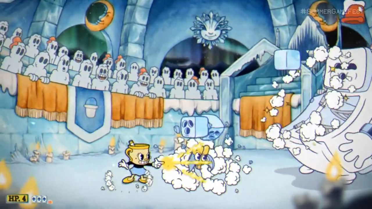 Cuphead: The Delicious Last Course gameplay trailer shows Ms. Chalice  fighting a chilly boss