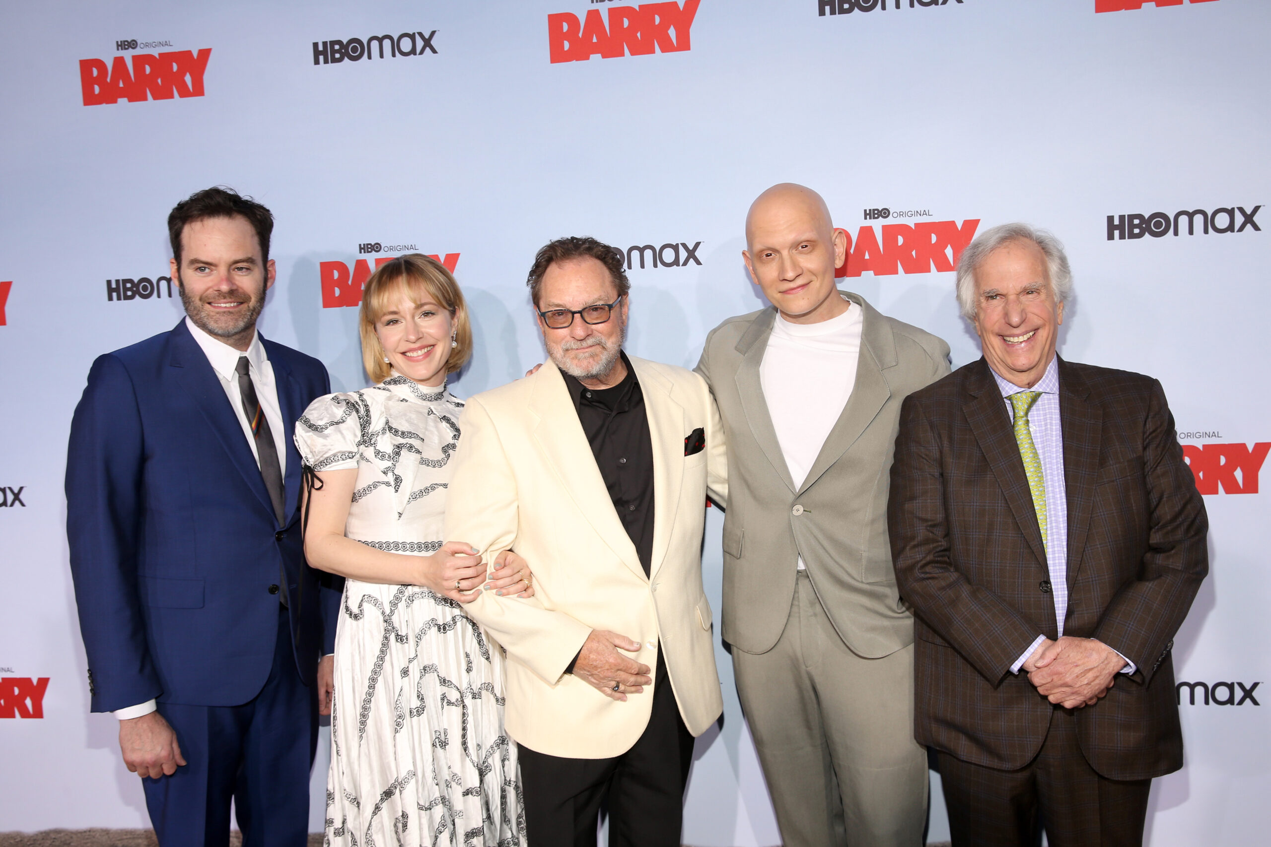 Bill Hader, Sarah Goldberg, Stephen Root, Anthony Carrigan, and Henry Winkler