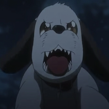 Anime dog looking like its going to attack