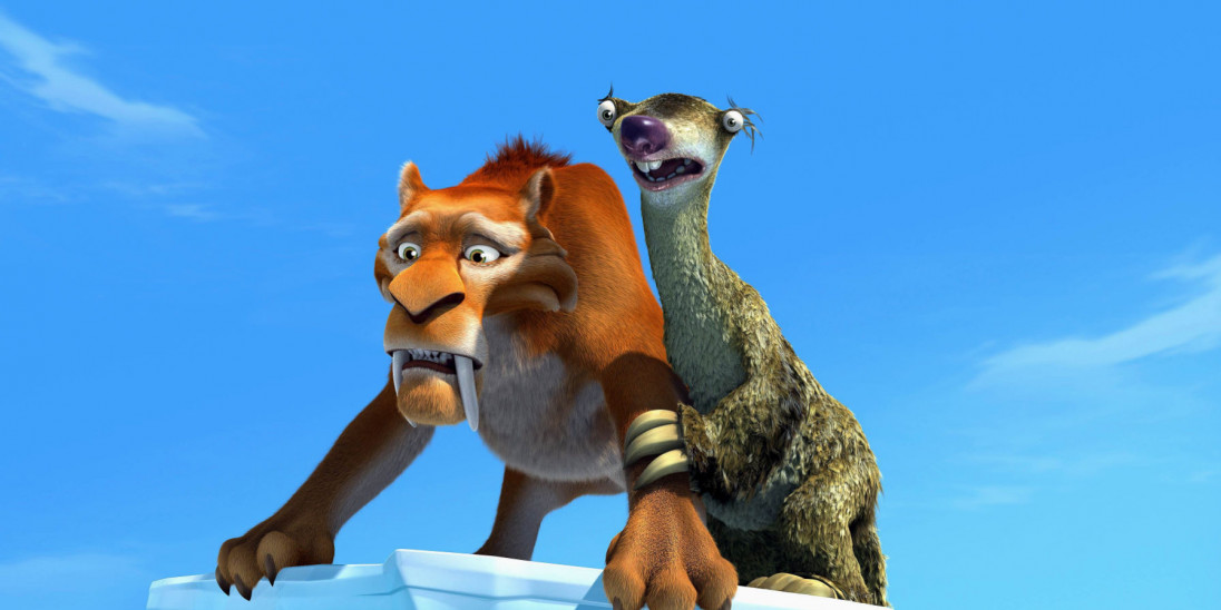 Sid and Diego are standing on an iceberg. 
