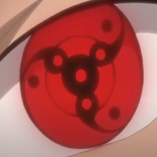 Itachi using power of the red eyed Jutsu