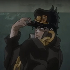 Jotaru in his black and gold uniform holding his hat