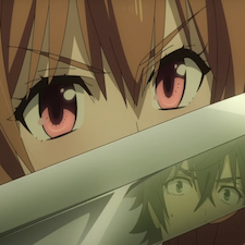 Raphatalia with blade in front of her face