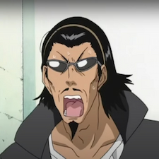 Anime man with mouth gaping in shock