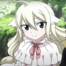 Anime girl adorngly looking at Zeref