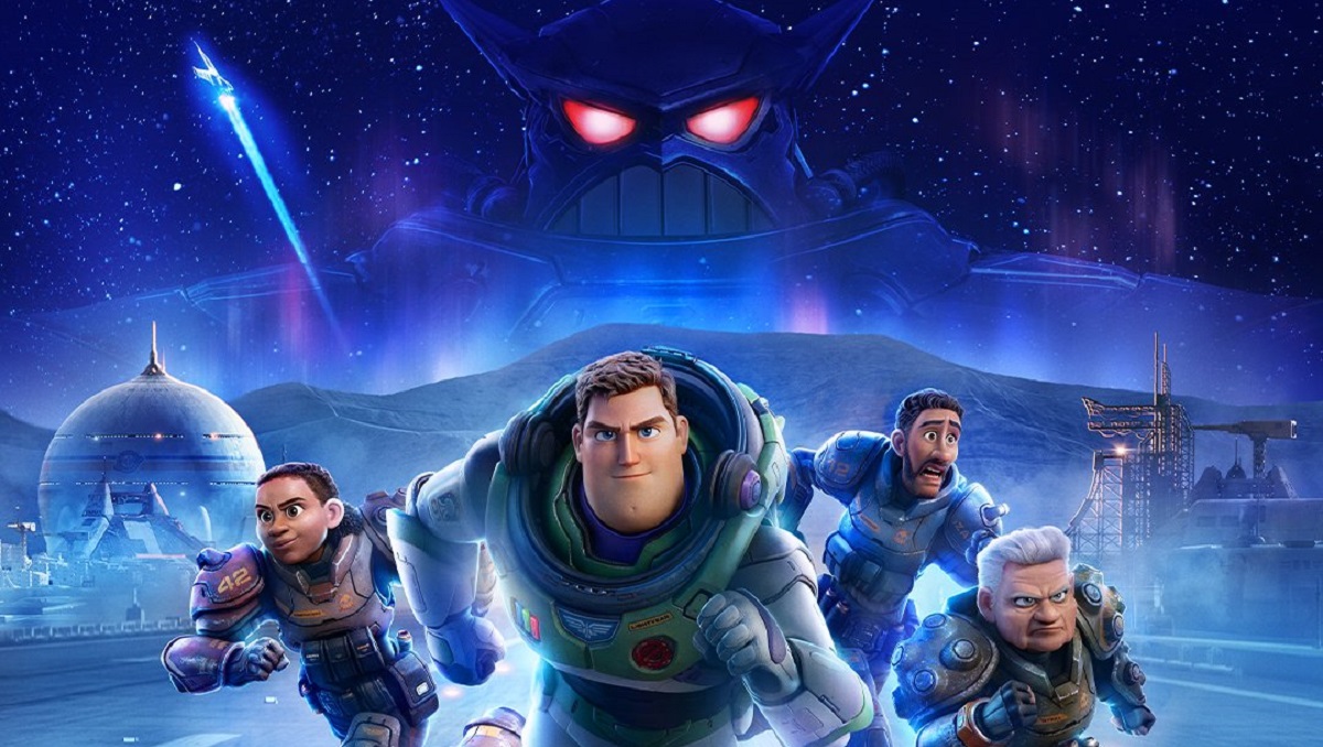 The poster for “Lightyear,”:with Buzz front and center