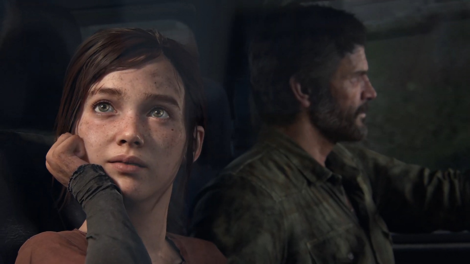 Uma imagem do jogo “The Last of Us” mostrando Joel e Ellie