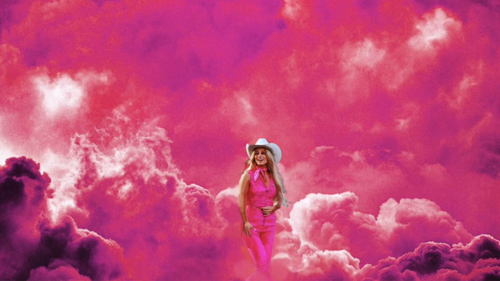 Barbie navega em uma paisagem infernal pós-apocalíptica rosa