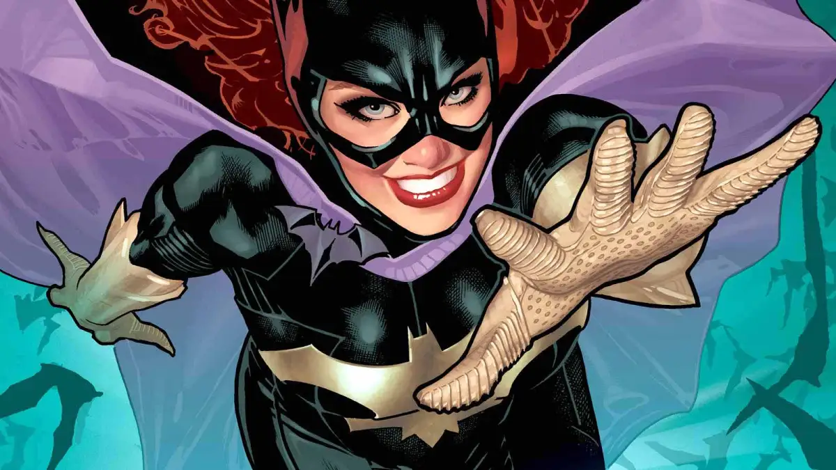 DC Comics version of Batgirl reaching outwards