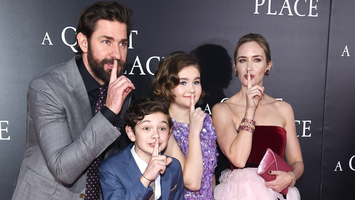 John Krasinski, Noah Jupe, Millicent Simmonds and Emily Blunt attend the premiere for "A Quiet Place" at AMC Lincoln Square Theater