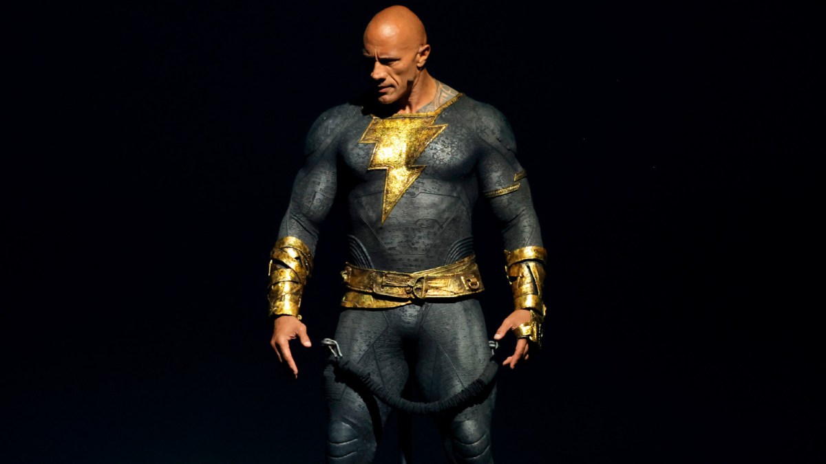 Dwayne Johnson speaks onstage at the Warner Bros. theatrical session with "Black Adam" and "Shazam: Fury of the Gods" panel during 2022 Comic Con International: San Diego at San Diego Convention Center on July 23, 2022 in San Diego, California.