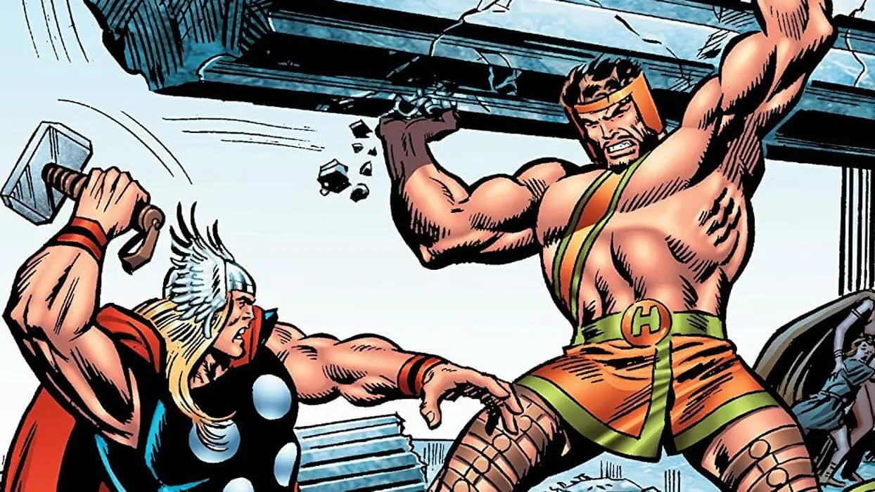 Who plays Hercules in the Thor Love and Thunder post-credits scene?