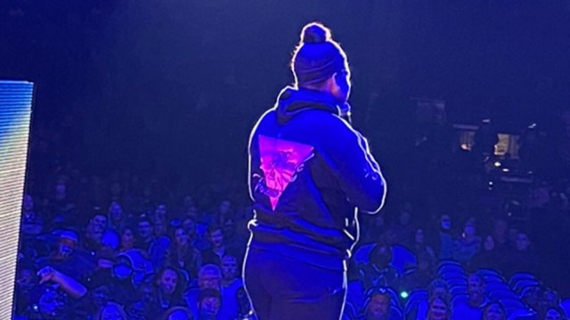 comedian Pink Foxx performs in front of a sold out theatre