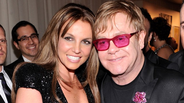 ecording Artist Britney Spears and Sir Elton John attend the 21st Annual Elton John AIDS Foundation Academy Awards Viewing Party at West Hollywood Park on February 24, 2013 in West Hollywood, California.