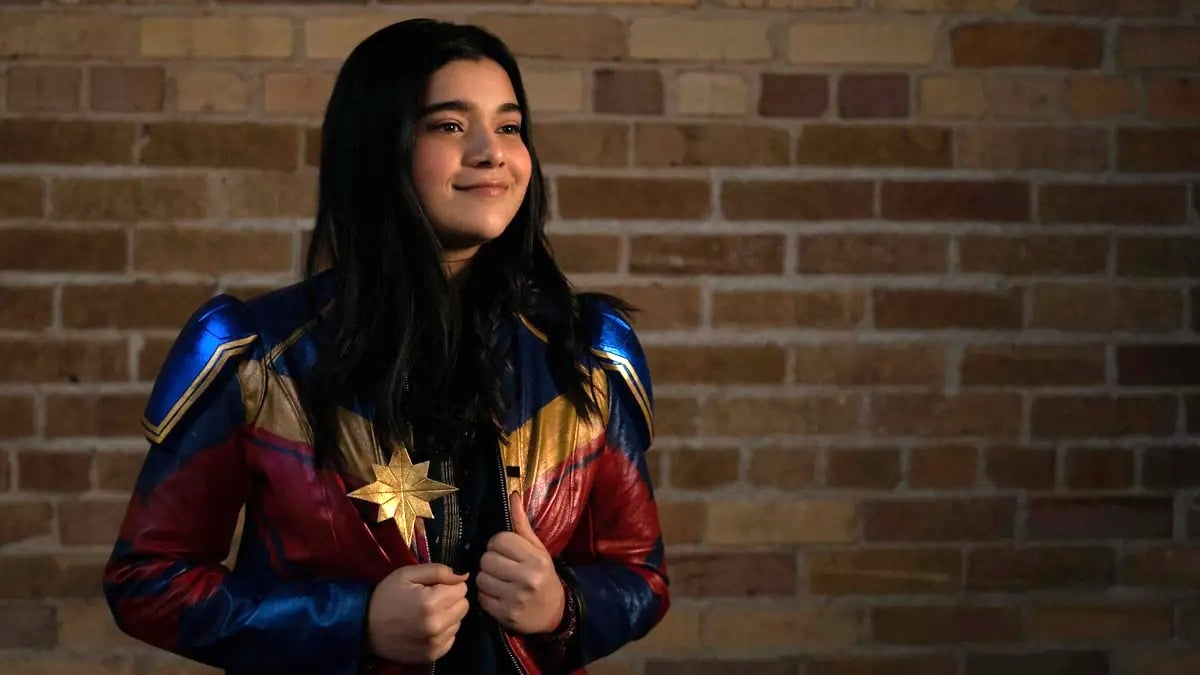 Iman Vellani in character as Kamala Khan in “Ms. Marvel”