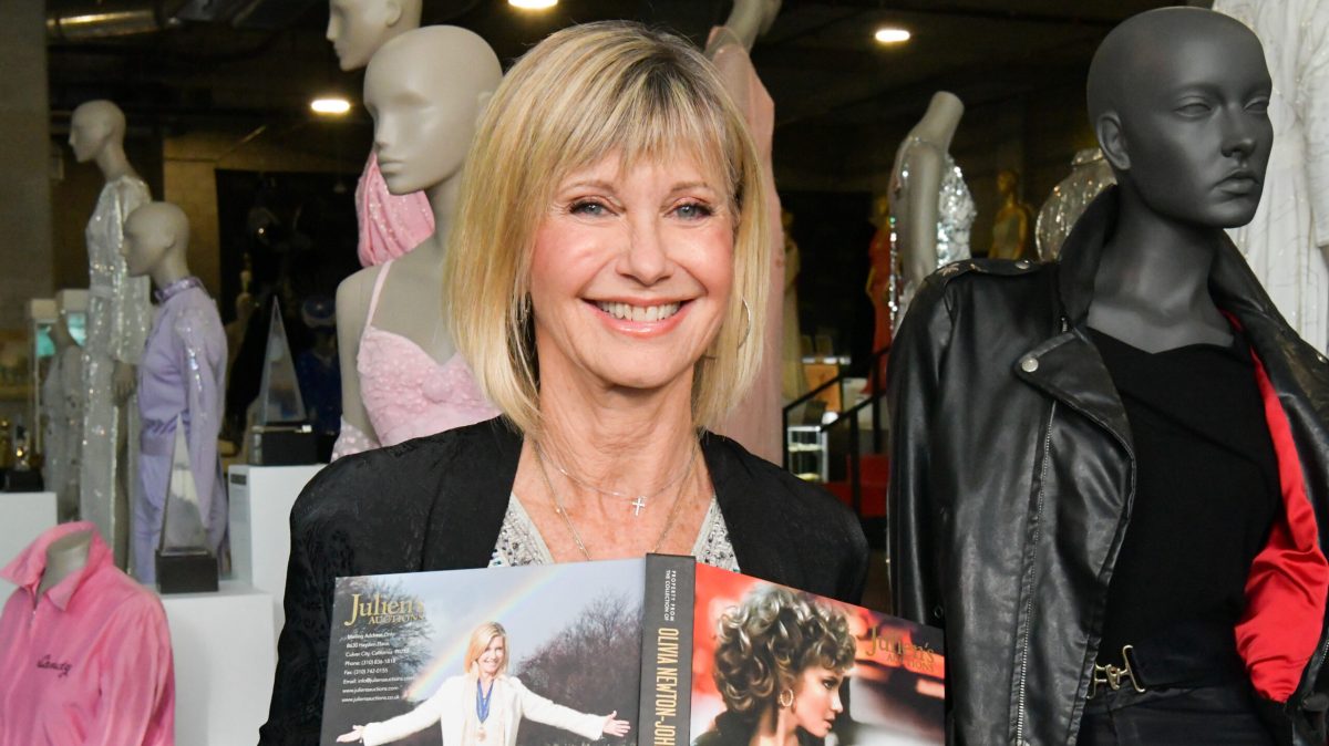 Olivia Newton-John attends the VIP reception for upcoming "Property of Olivia Newton-John Auction Event at Julien’s Auctions on October 29, 2019 in Beverly Hills, California.