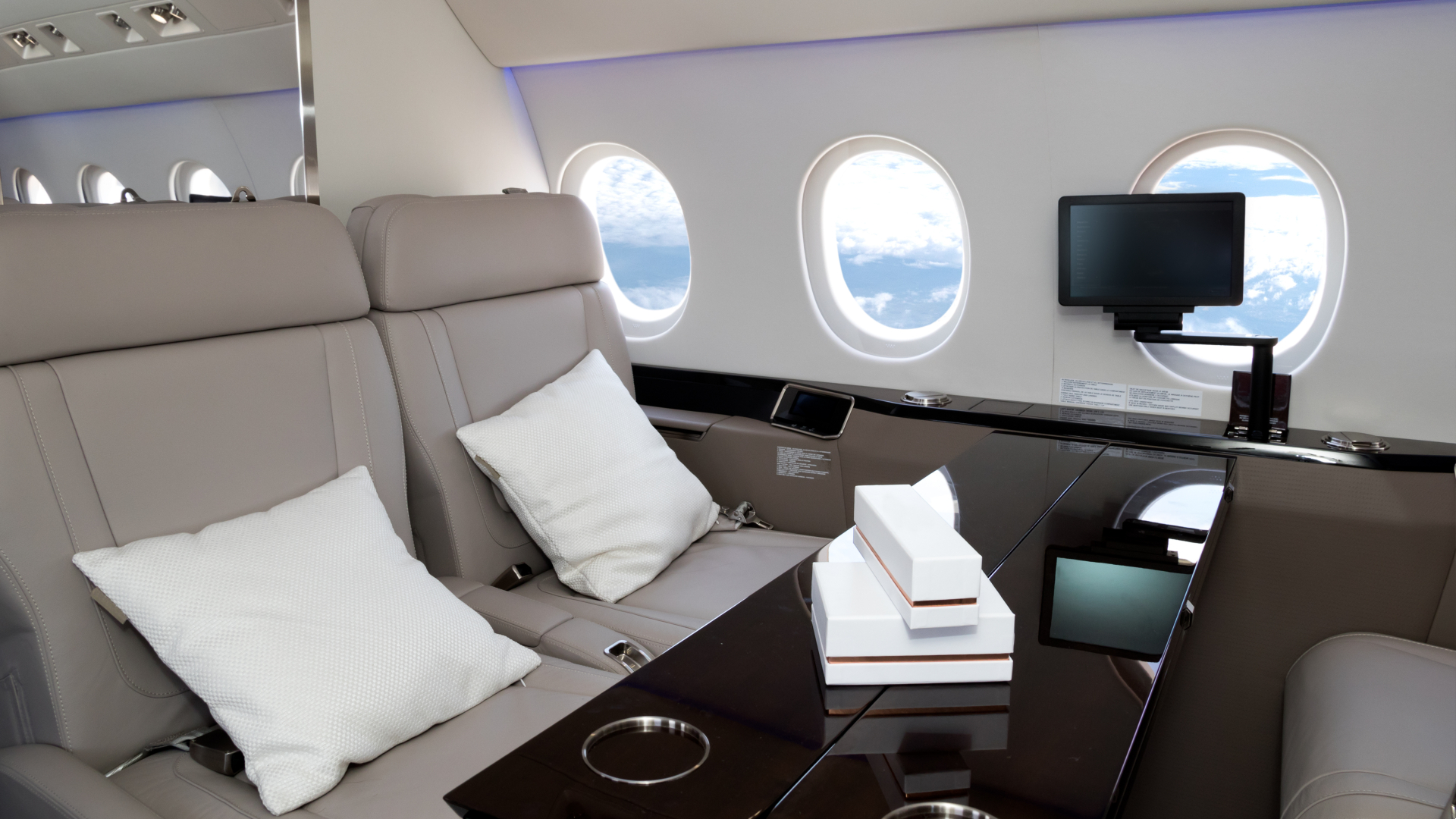 Interior of luxury jet