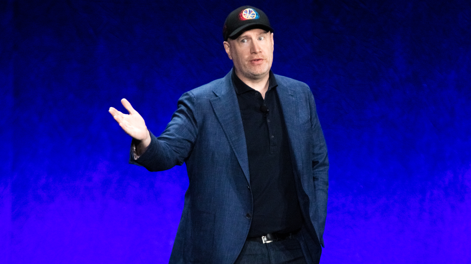 Kevin Feige on stage at CinemaCon 2022