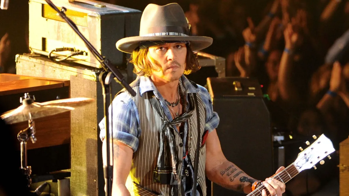 Johnny Depp onstage during the 2012 MTV Movie Awards held at Gibson Amphitheatre on June 3, 2012 in Universal City, California.