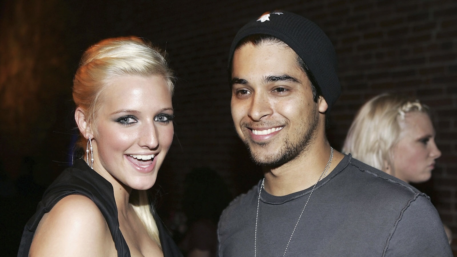 HOLLYWOOD - AUGUST 23:  Actress Ashlee Simpson and actor Wilmer Valderrama pose together at the Premiere Of "Undiscovered" - After Party held at the Ivar Club on August 23, in Hollywood, California. 
