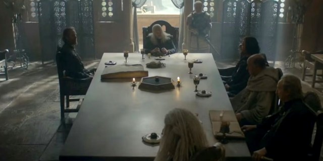The Small Council from House Of The Dragon sat with balls in front of them.
