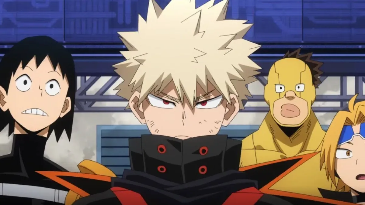 Sero, Bakugo, Sato e Kaminari in 'My Hero Academia'.