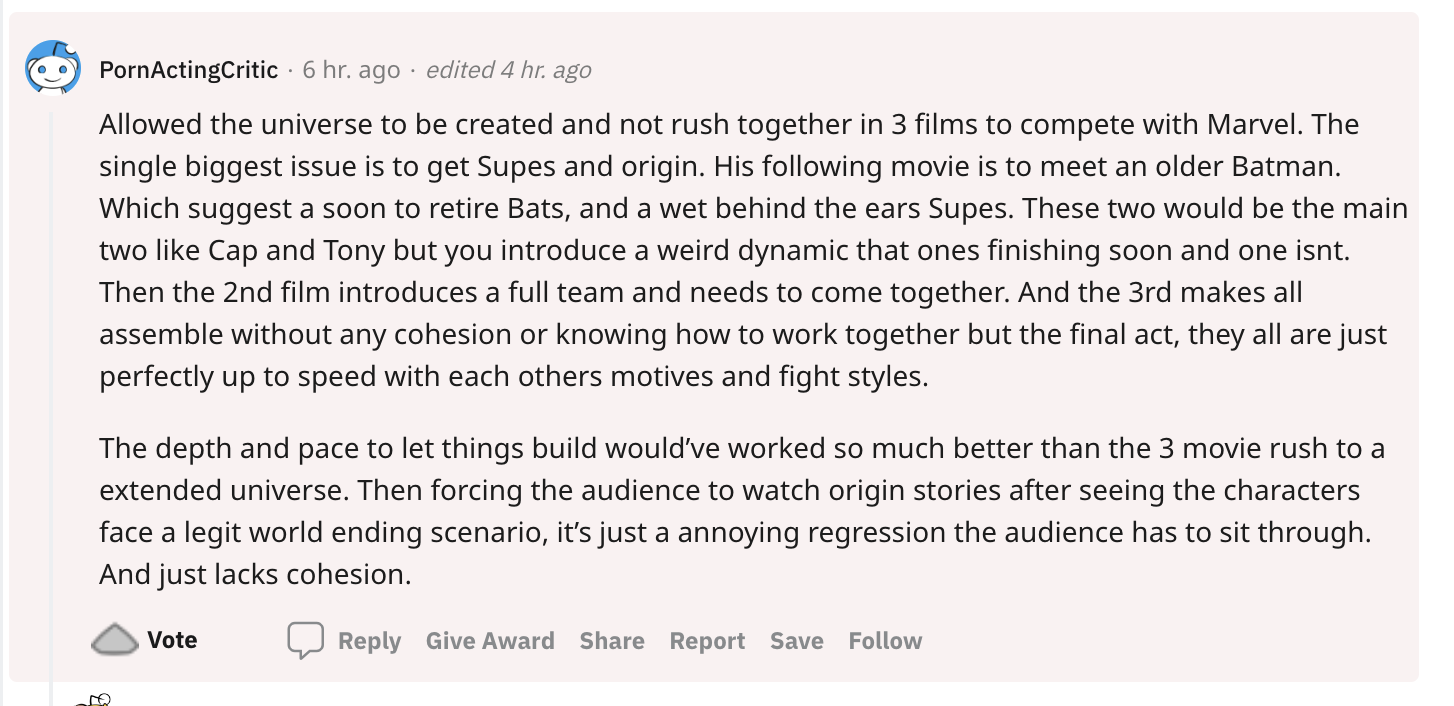 Si hay algo que podrías cambiar sobre el DCEU, ¿qué sería? Reddit tiene algunas sugerencias | Noticias de Buenaventura, Colombia y el Mundo