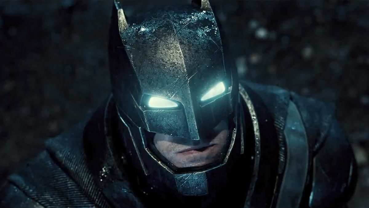 A closeup of Batman's mask