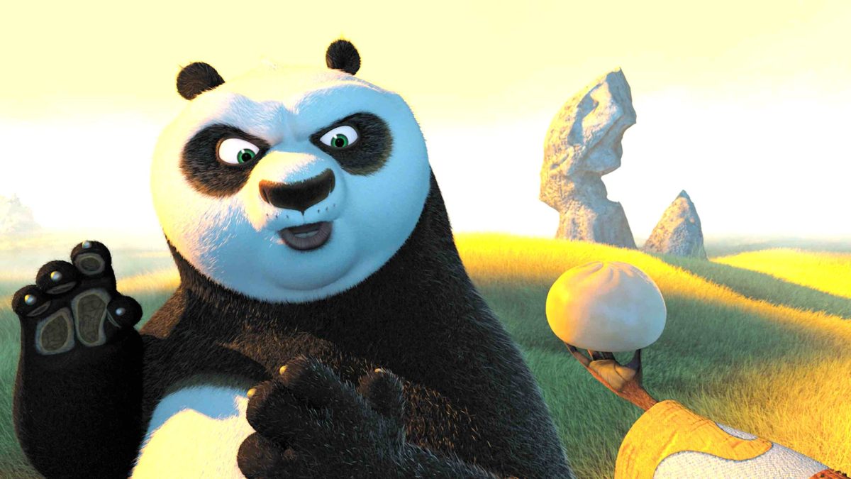 Po from “Kung Fu Panda” strikes a martial pose