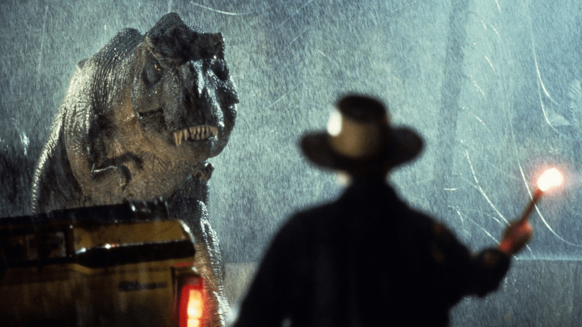 Dr. Alan Grant faces the T-Rex, Jurassic Park (1993)