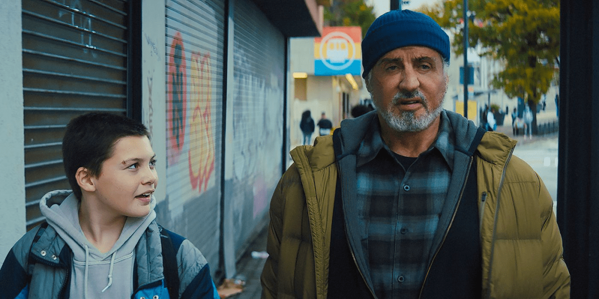 Javon Walton and Sylvester Stallone as Sam Cleary and Samaritan, Samaritan (2022)