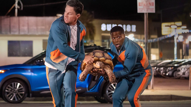 Mark Wahlberg and Kevin Hart as Huck Dembo and Sonny Fisher, Me Time (2022)
