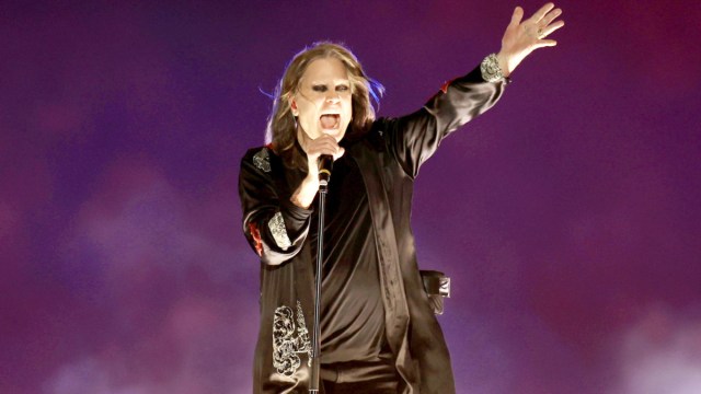 Ozzy Osbourne of Black Sabbath performs during the Birmingham 2022 Commonwealth Games Closing Ceremony at Alexander Stadium on August 08, 2022 on the Birmingham, England.